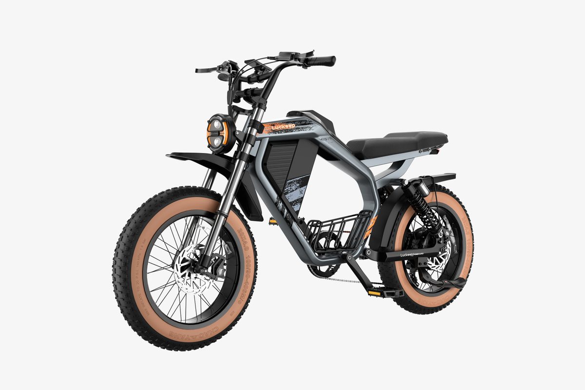 E-Bike X5 Max en gris, vista tres cuartos